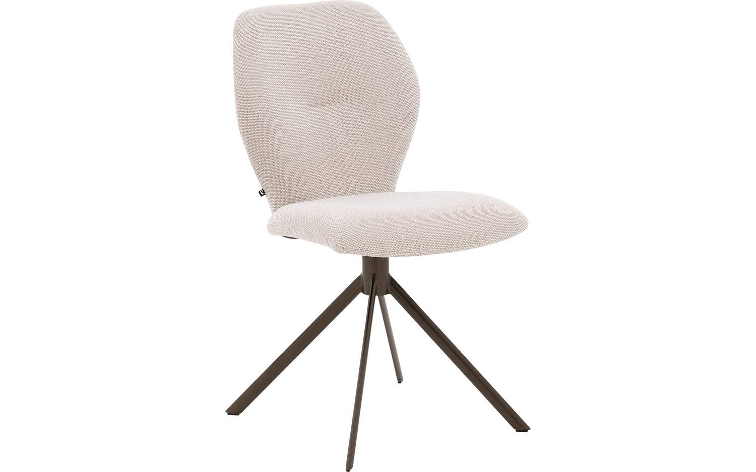 Goossens Eetkamerstoel Hera beige stof leuning, modern design - 8718823299151