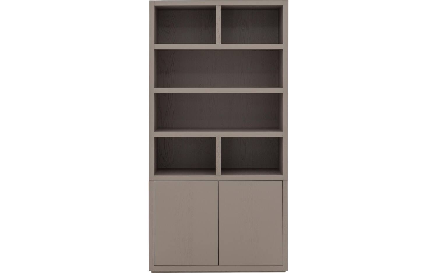 Goossens Buffetkast Barcelona, 2 deuren 6 open vakken, bruin eiken, 108 x 212 x 45 cm, stijlvol landelijk - 8718823301038