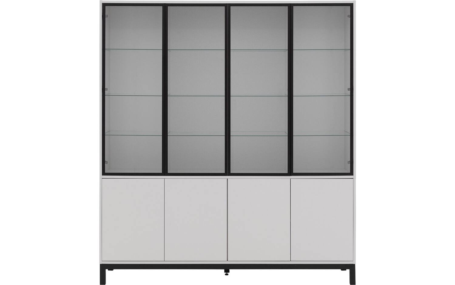 Goossens Vitrinekast Valencia, 4 glasdeuren 4 dichte deuren - 8718823300536