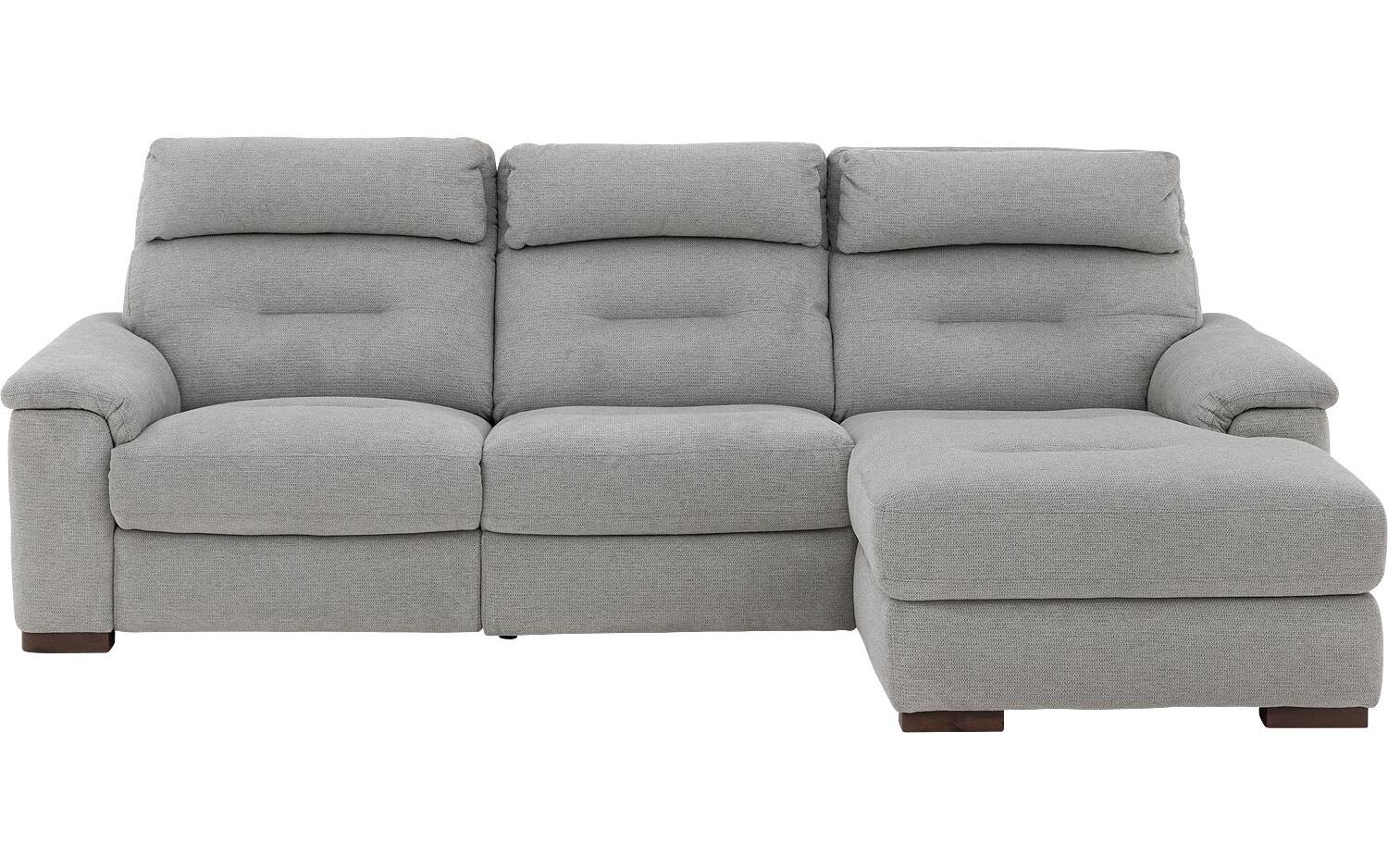 Goossens Bank Boris grijs, stof, met chaise longue rechts - 8718823331912