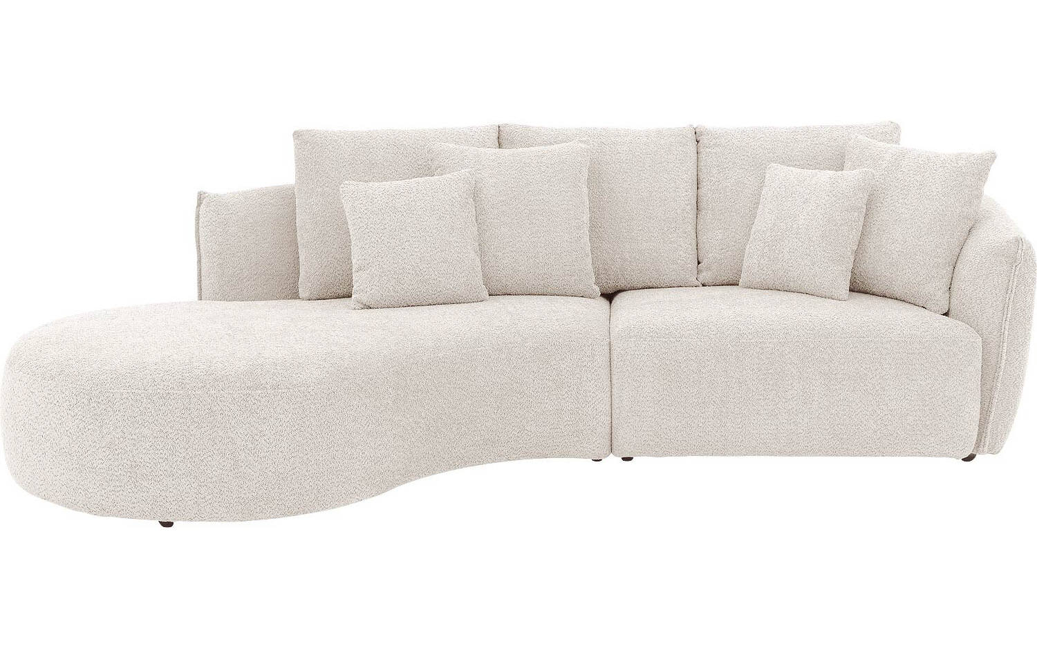 Goossens Bank Fay wit, stof, 1,5-zits, stijlvol landelijk met chaise longue links - 8718823318197