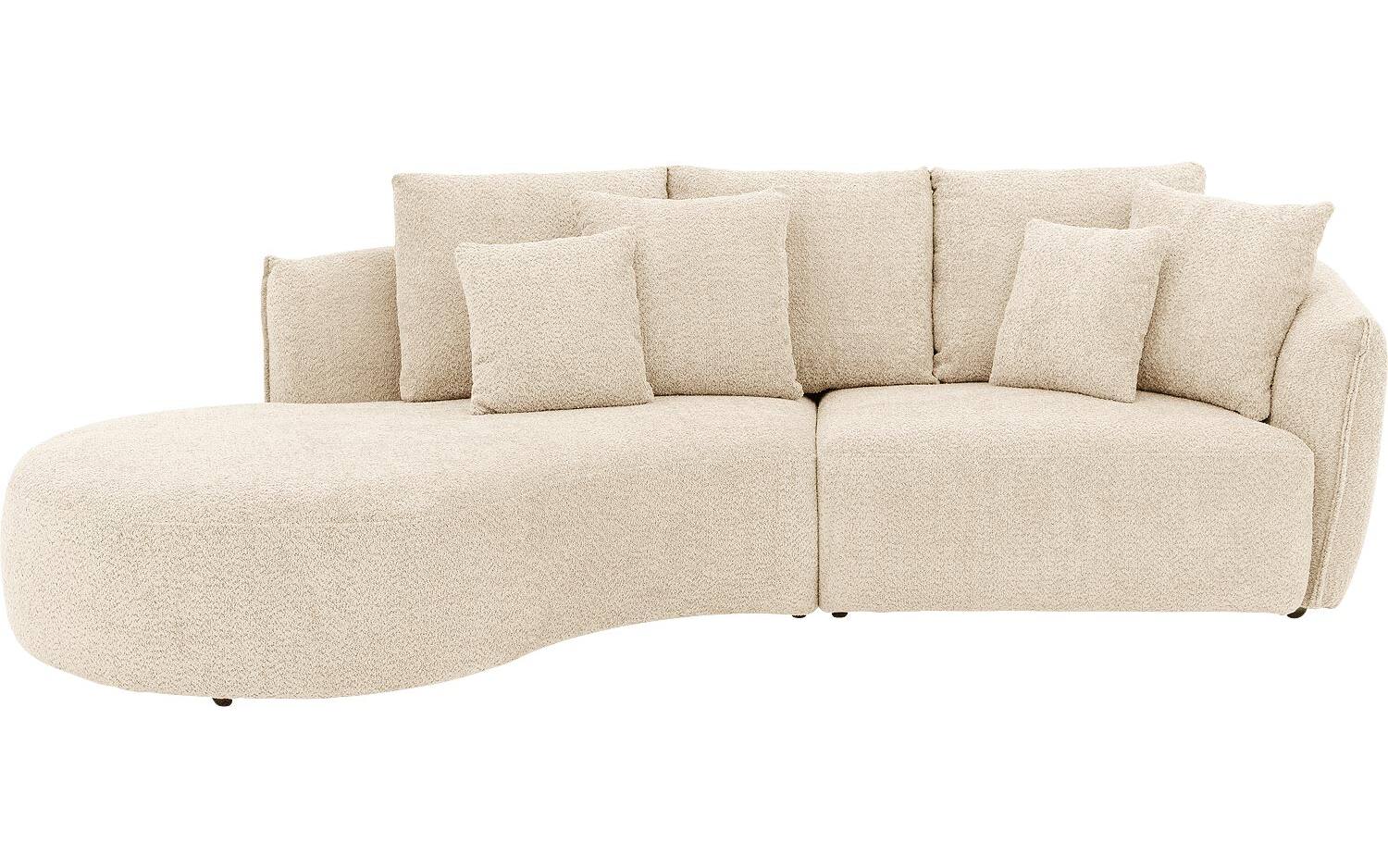 Goossens Bank Fay beige, stof, 1,5-zits, stijlvol landelijk met chaise longue links - 8718823318203