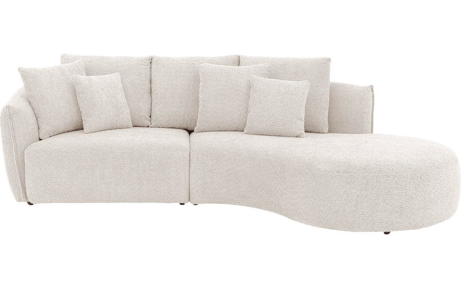Goossens Bank Fay wit, stof, 1,5-zits, stijlvol landelijk met chaise longue rechts - 8718823318371