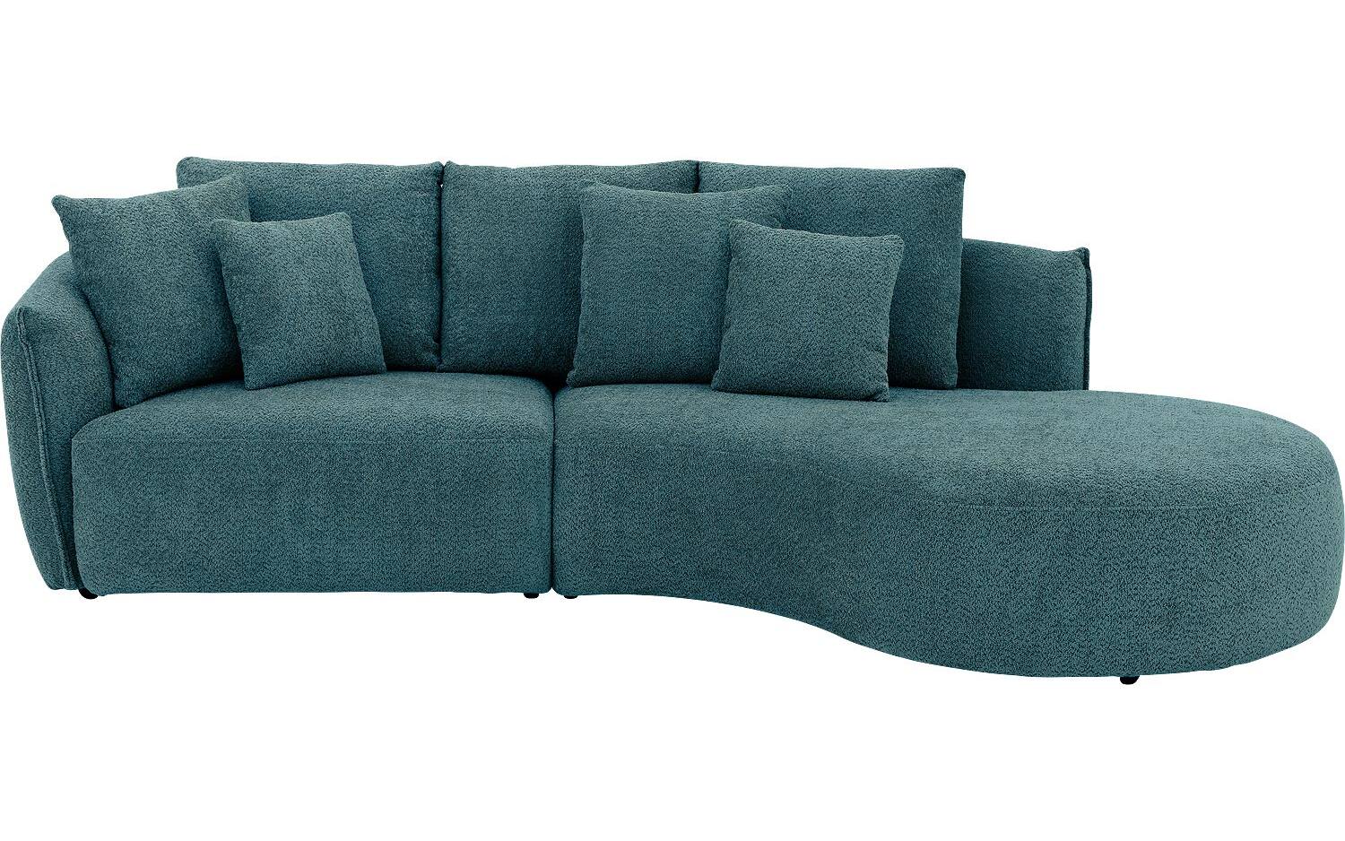 Goossens Bank Fay groen, stof, 1,5-zits, stijlvol landelijk met chaise longue rechts - 8718823318425