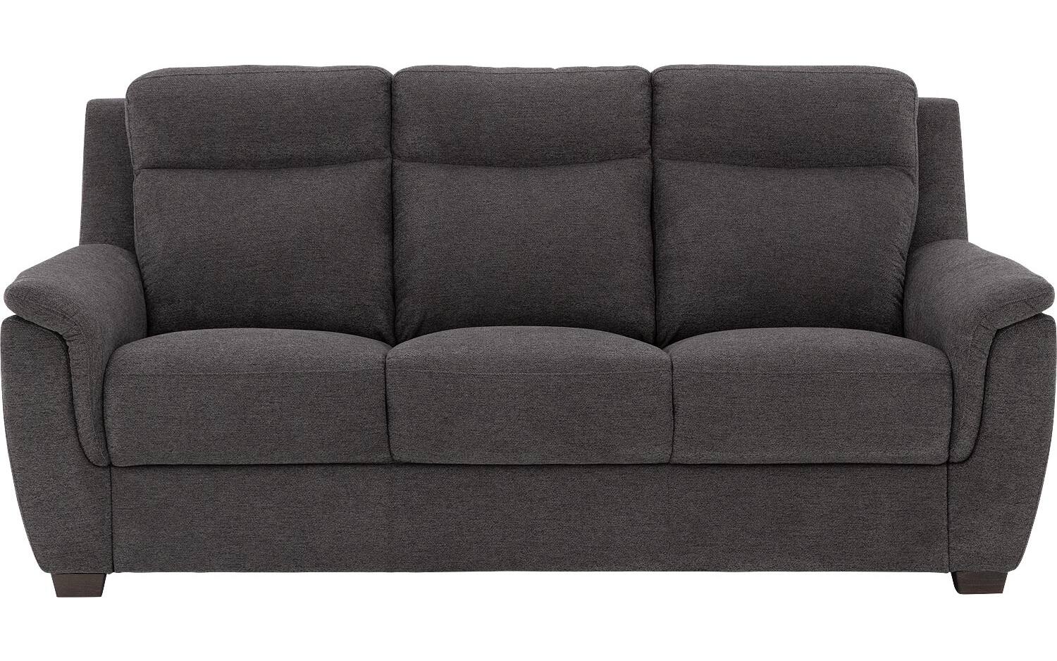 Goossens Excellent Bank Vlore antraciet, stof, 3-zits, stijlvol landelijk - 8718823317732