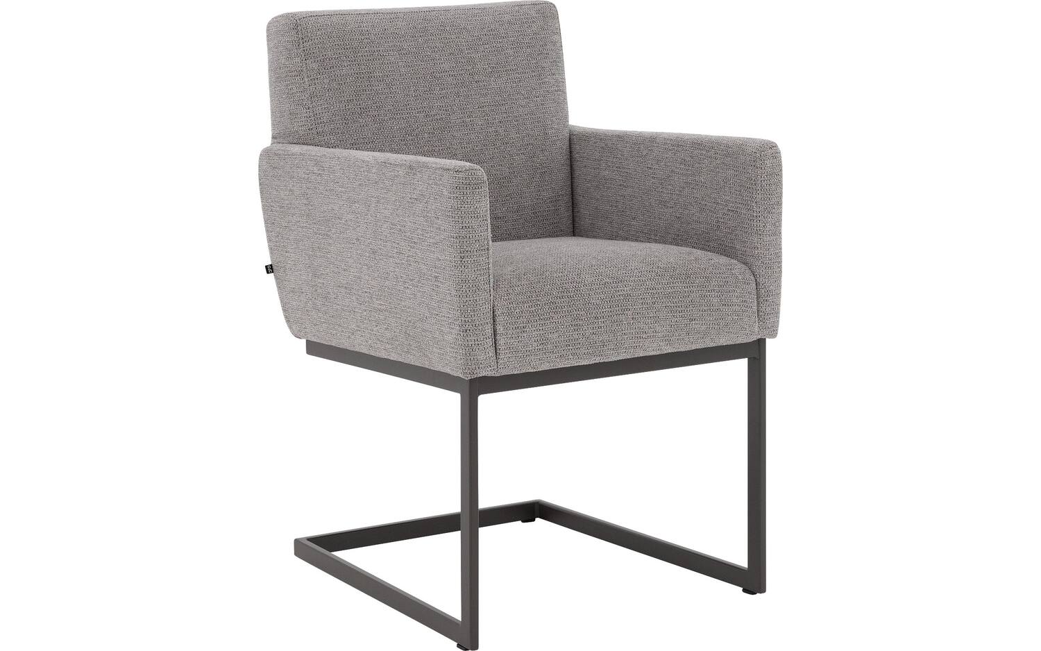 Goossens Excellent Stoel Tommie grijs stof met armleuning, urban industrieel - 8718823317749