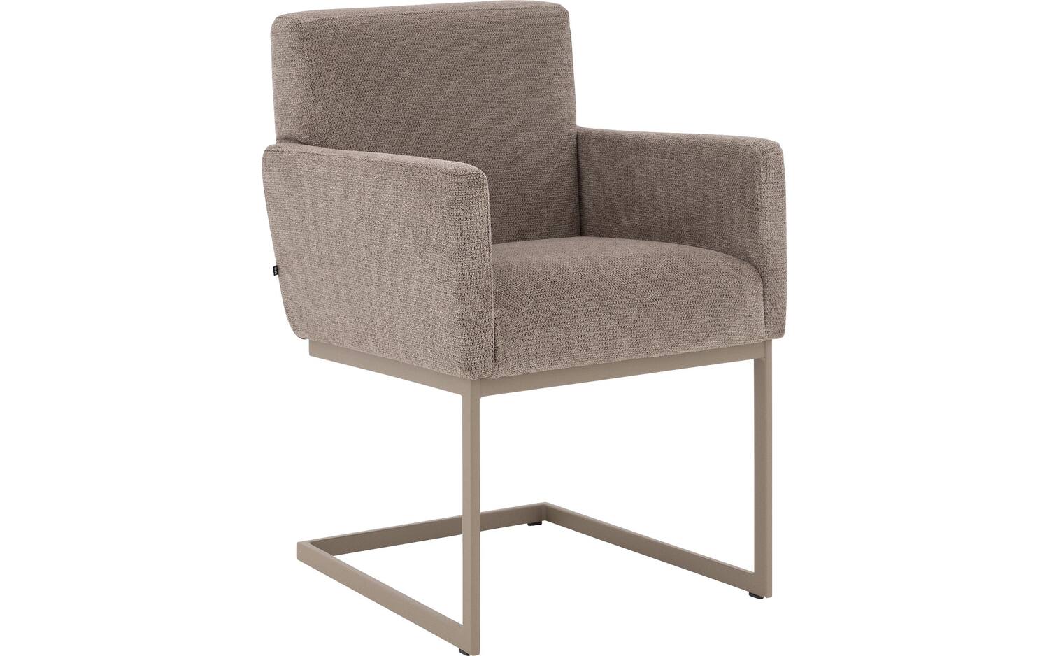 Goossens Excellent Stoel Tommie bruin stof met armleuning, urban industrieel - 8718823317763