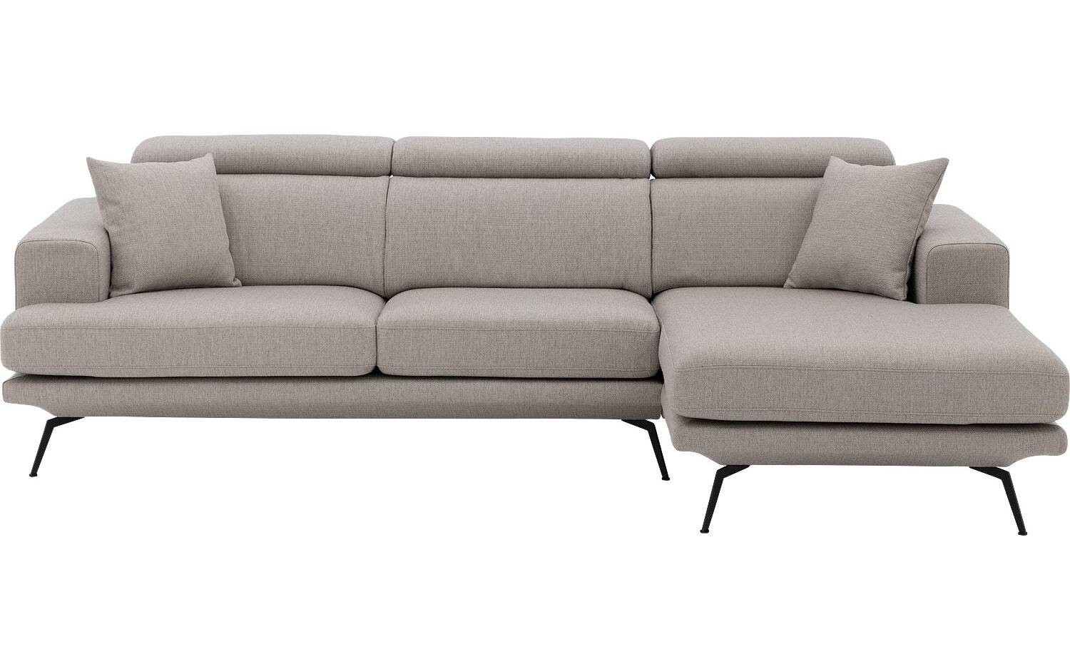 Goossens Hoekbank Viggo grijs, stof, 2,5-zits, modern design - 8718823317817