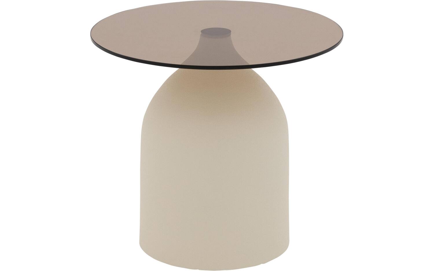 Goossens Salontafel Niva rond, glas grijs,, 50 x 45 x 50 cm - 8718823321005