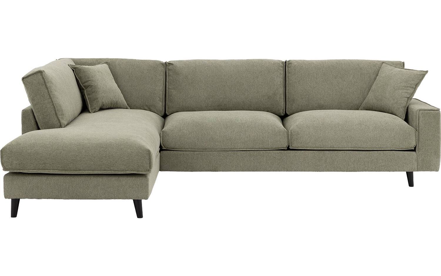 Goossens Bank Jonas groen, stof, 2,5-zits, urban industrieel met ligelement links - 8718823320374