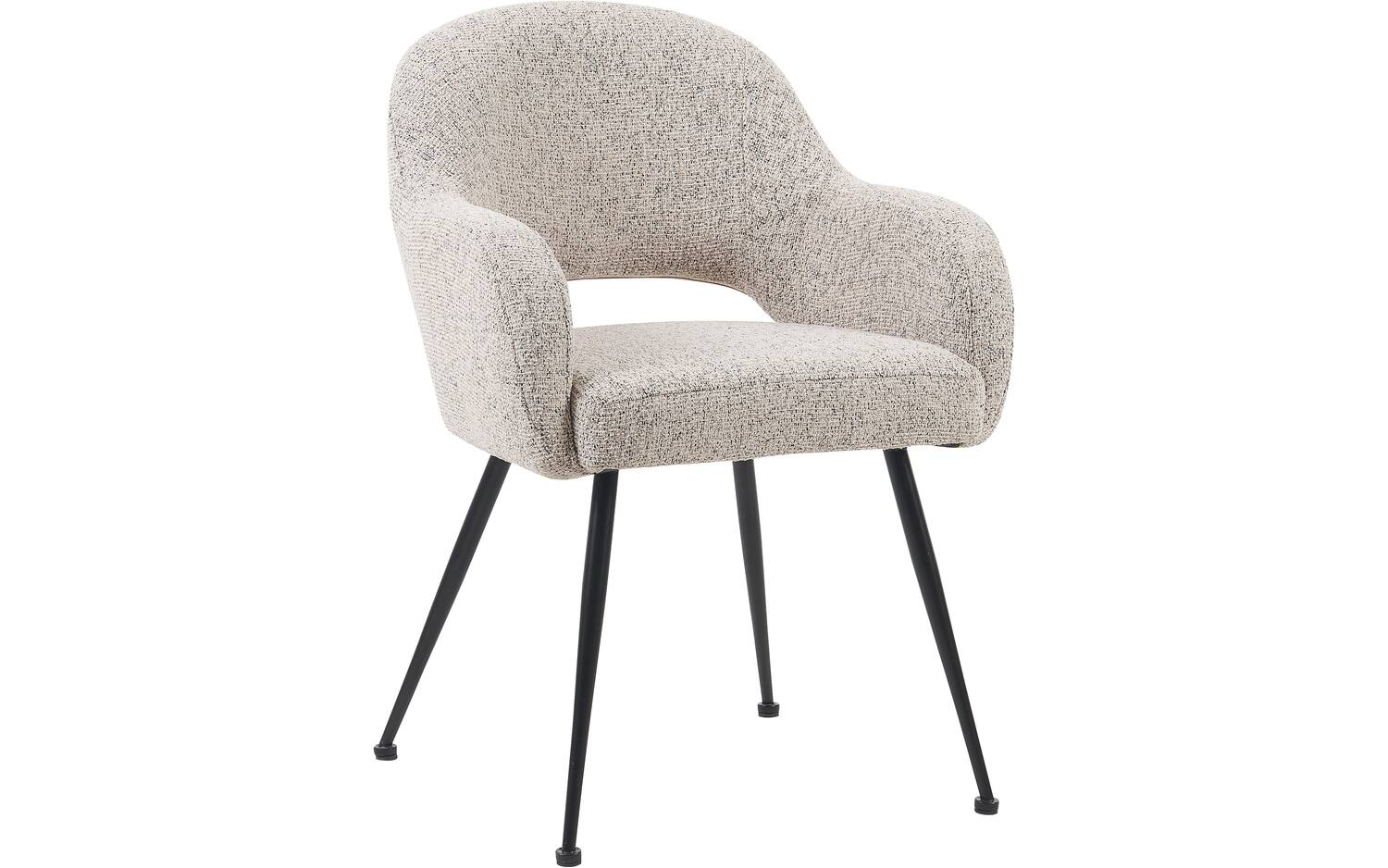 Goossens Eetkamerstoel Briggen beige stof met armleuning, - 8718823322309