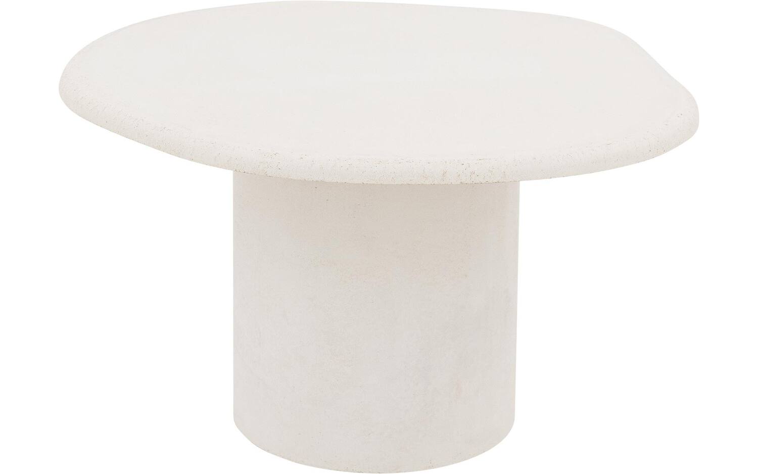 Goossens Salontafel Stone organisch, beton wit, urban industrieel, 70 x 40 x 60 cm - 8718823321036