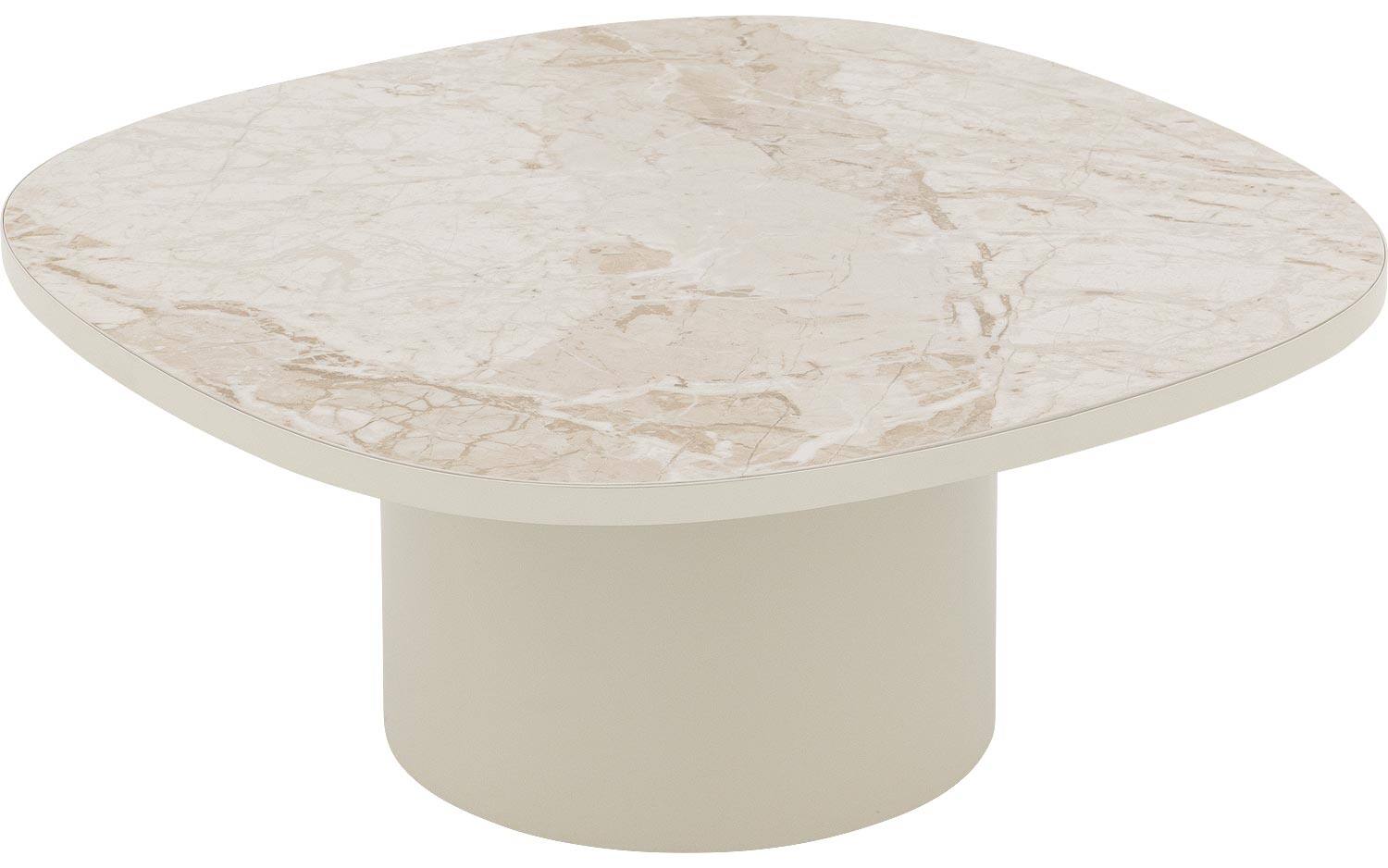 Goossens Excellent Salontafel Fina vierkant, keramiek beige, elegant chic, 70 x 30 x 70 cm - 8718823320756