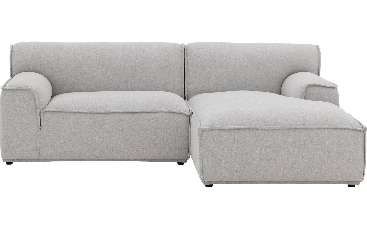 Goossens Excellent Elementenbank Sens bruin, stof, 1,5-zits, urban industrieel met chaise longue rechts - 8718823321531