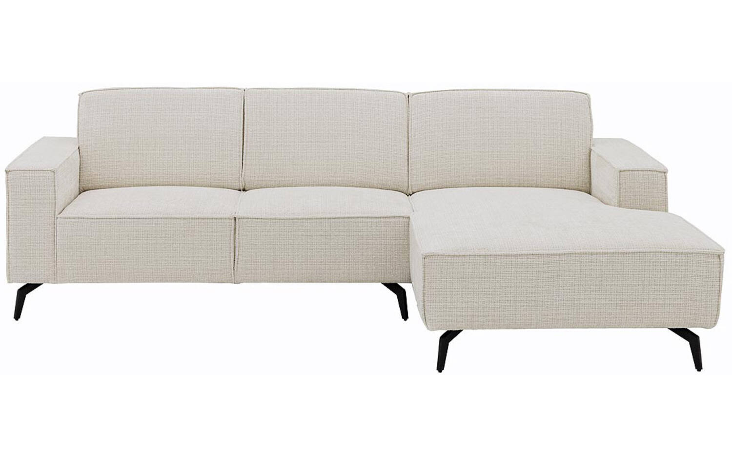 Goossens Hoekbank Hercules wit, stof, 2-zits, modern design met chaise longue rechts - 8718823321470