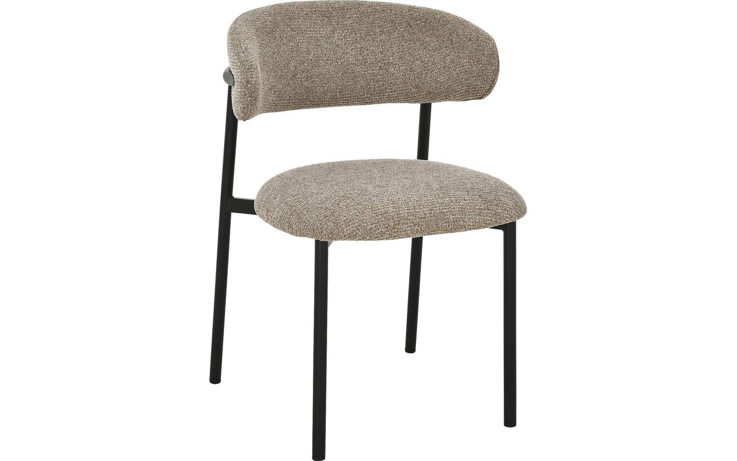 Goossens Basic Stoel Siem bruin stof leuning, - 8718823321654