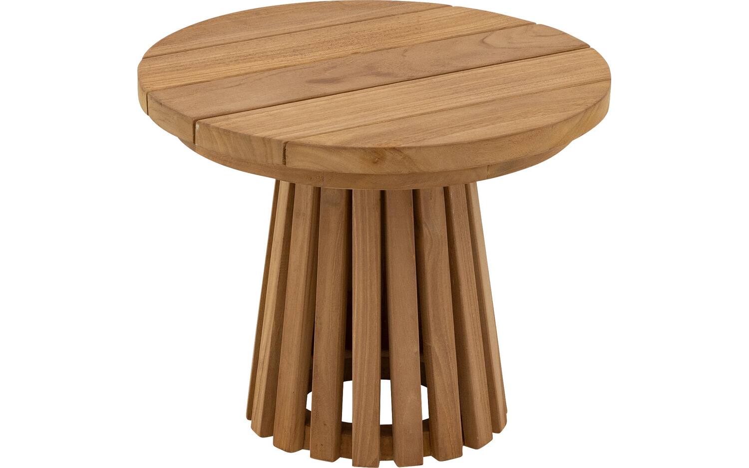 Goossens Salontafel Voor Buiten Idro rond, hout teak onbewerkt,, 50 x 45 x 50 cm - 8718823322774