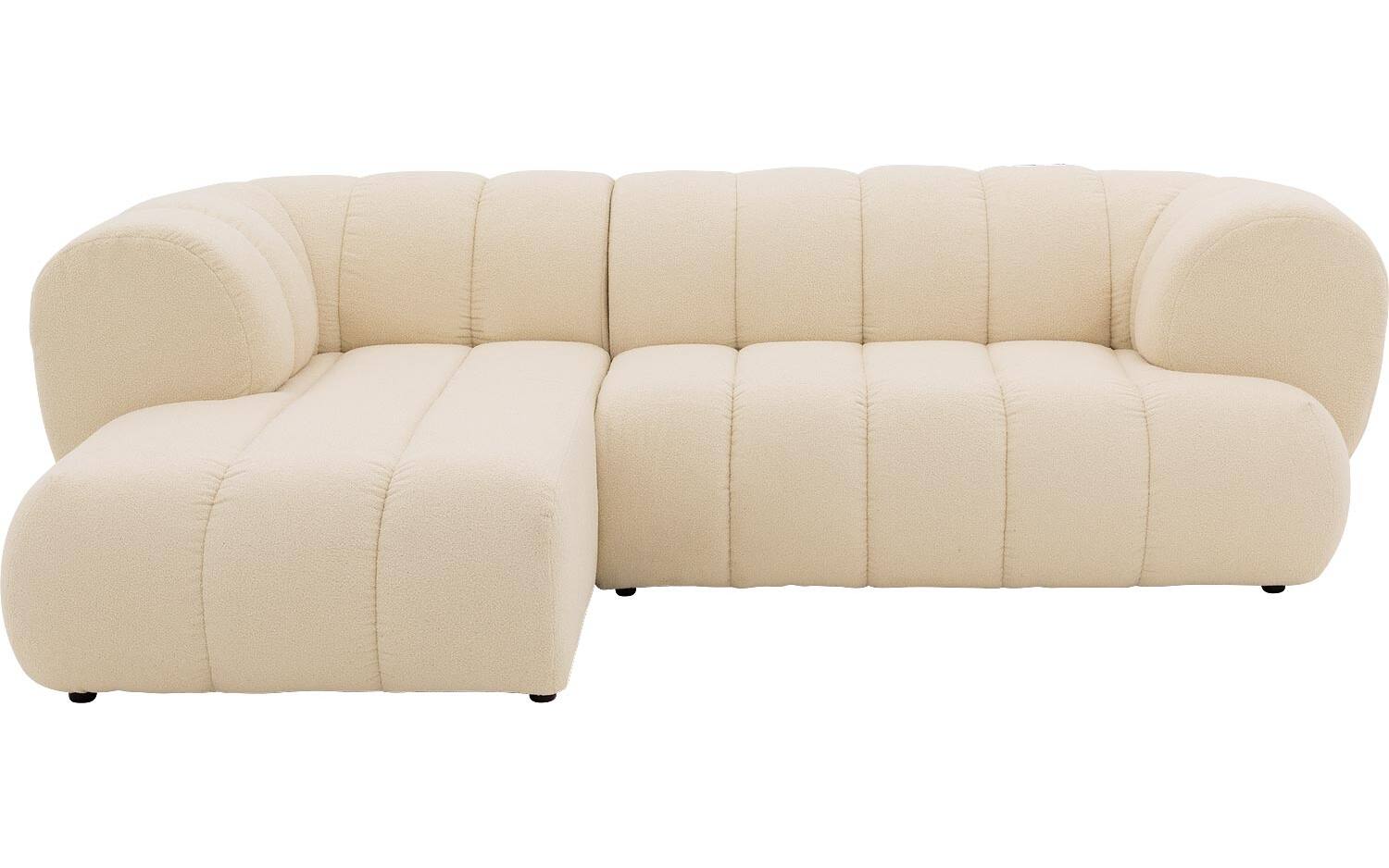 Goossens Bank Weave wit, stof, 2,5-zits, met ligelement links - 8718823321715