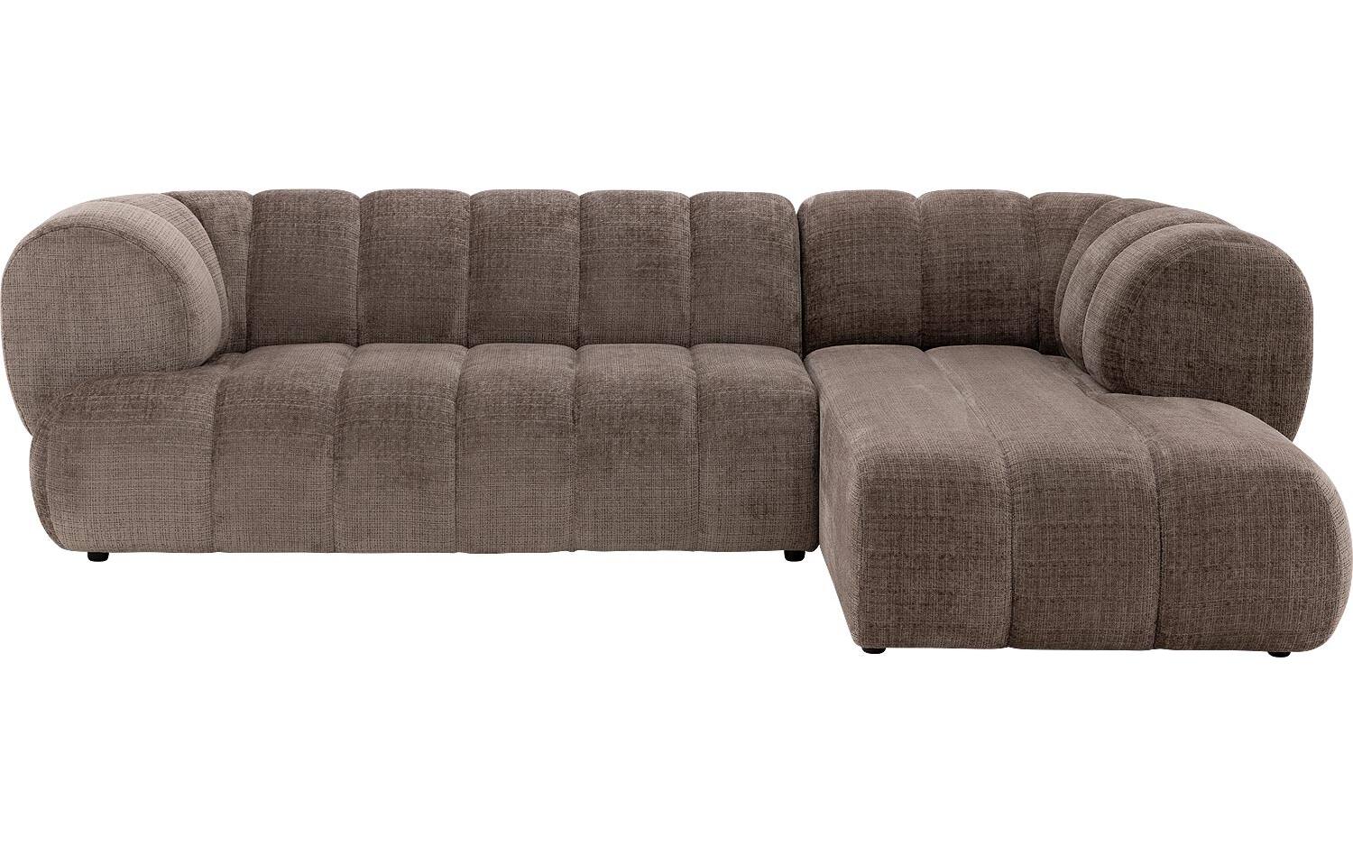 Goossens Bank Weave bruin, stof, 2,5-zits, met ligelement rechts - 8718823321708