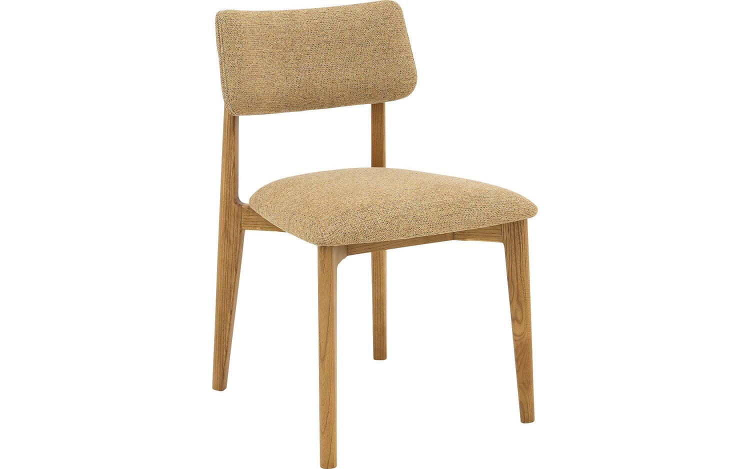 Goossens Stoel Kris met Massief Houten Frame geel stof leuning, modern design - 8718823322552