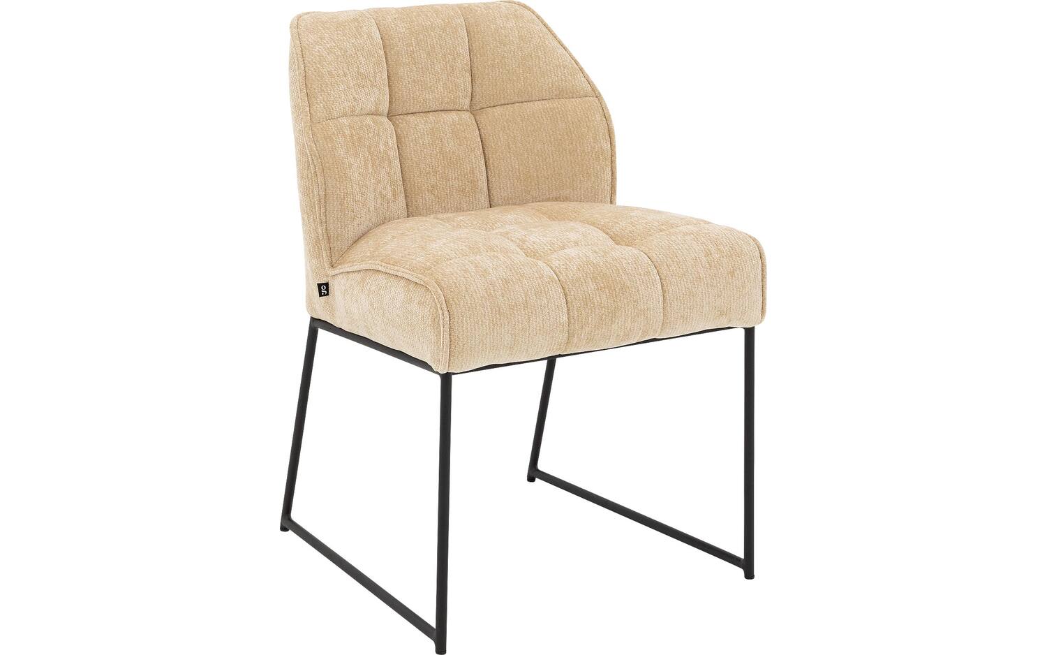 Goossens Eetkamerstoel Ronnie beige stof leuning, elegant chic - 8718823322606