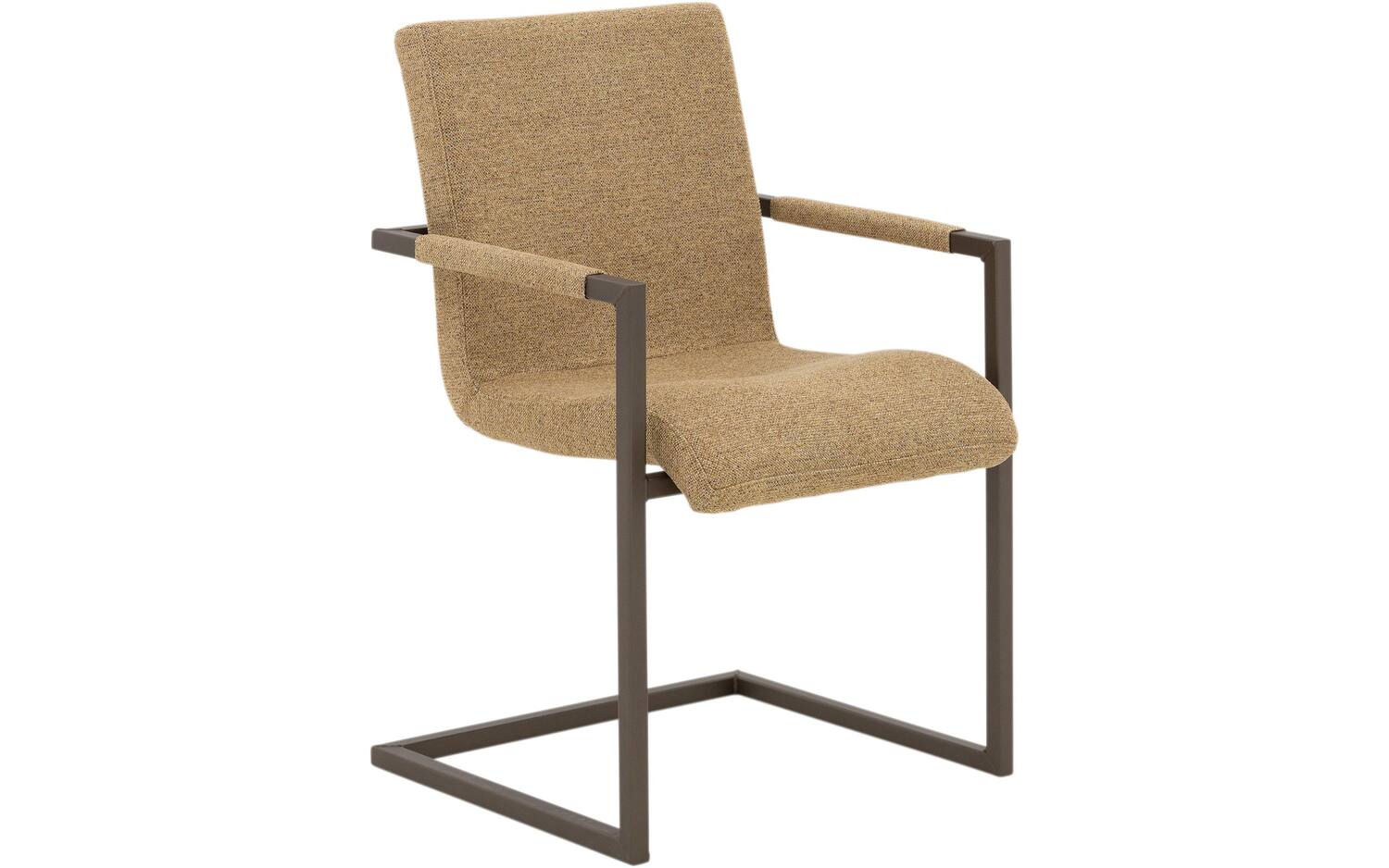 Goossens Stoel Sturdy geel stof met armleuning, urban industrieel - 8718823324167