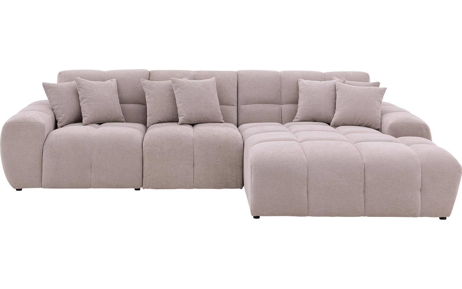 Goossens Excellent Bank Kubus beige, stof, modern design met chaise longue rechts - 8718823325003