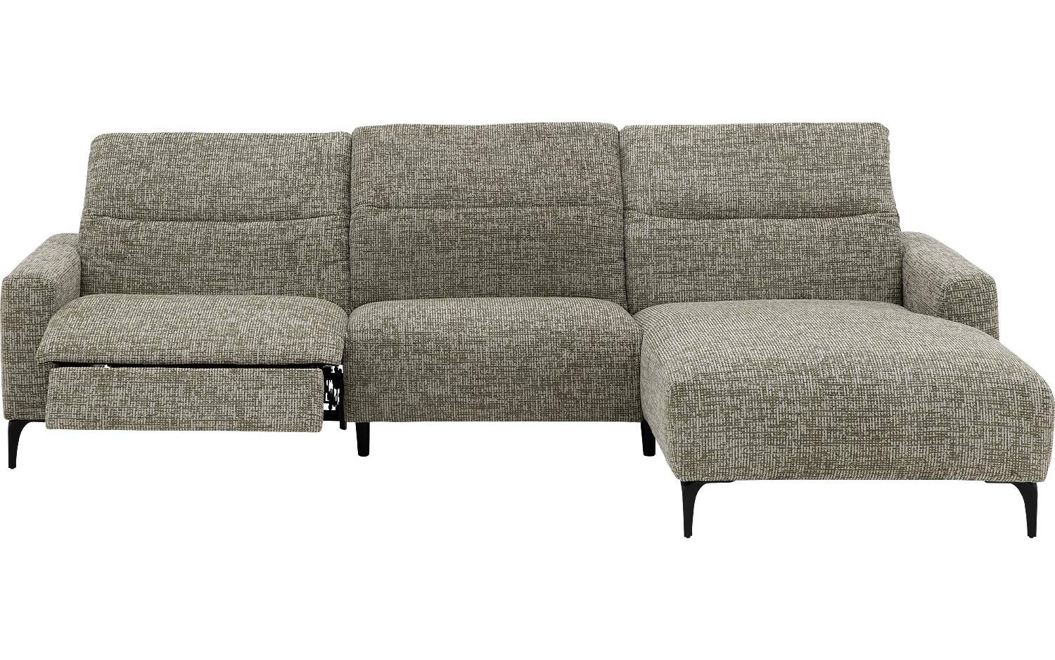 Goossens Relaxbank Apollo Met Verstelbare Hoofdsteunen groen, stof, stijlvol landelijk met chaise longue rechts - 8718823324051