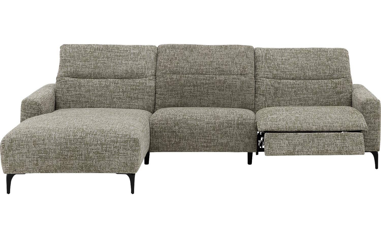 Goossens Relaxbank Apollo Met Verstelbare Hoofdsteunen groen, stof, stijlvol landelijk met chaise longue links - 8718823324044