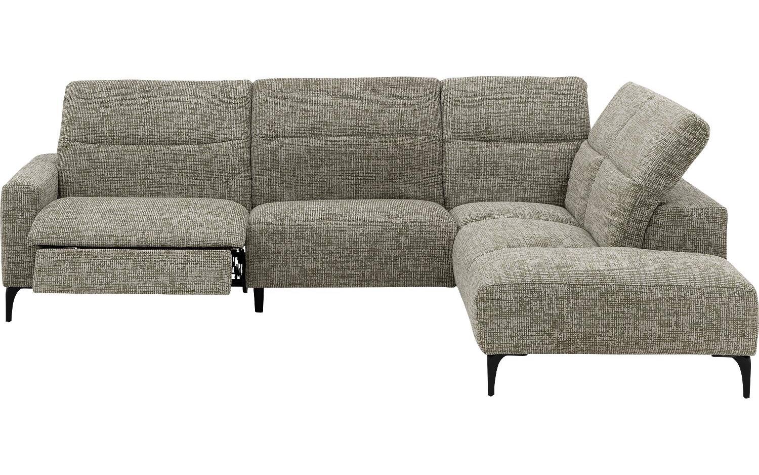 Goossens Relaxbank Apollo Met Verstelbare Hoofdsteunen groen, stof, stijlvol landelijk met ligelement rechts - 8718823324105