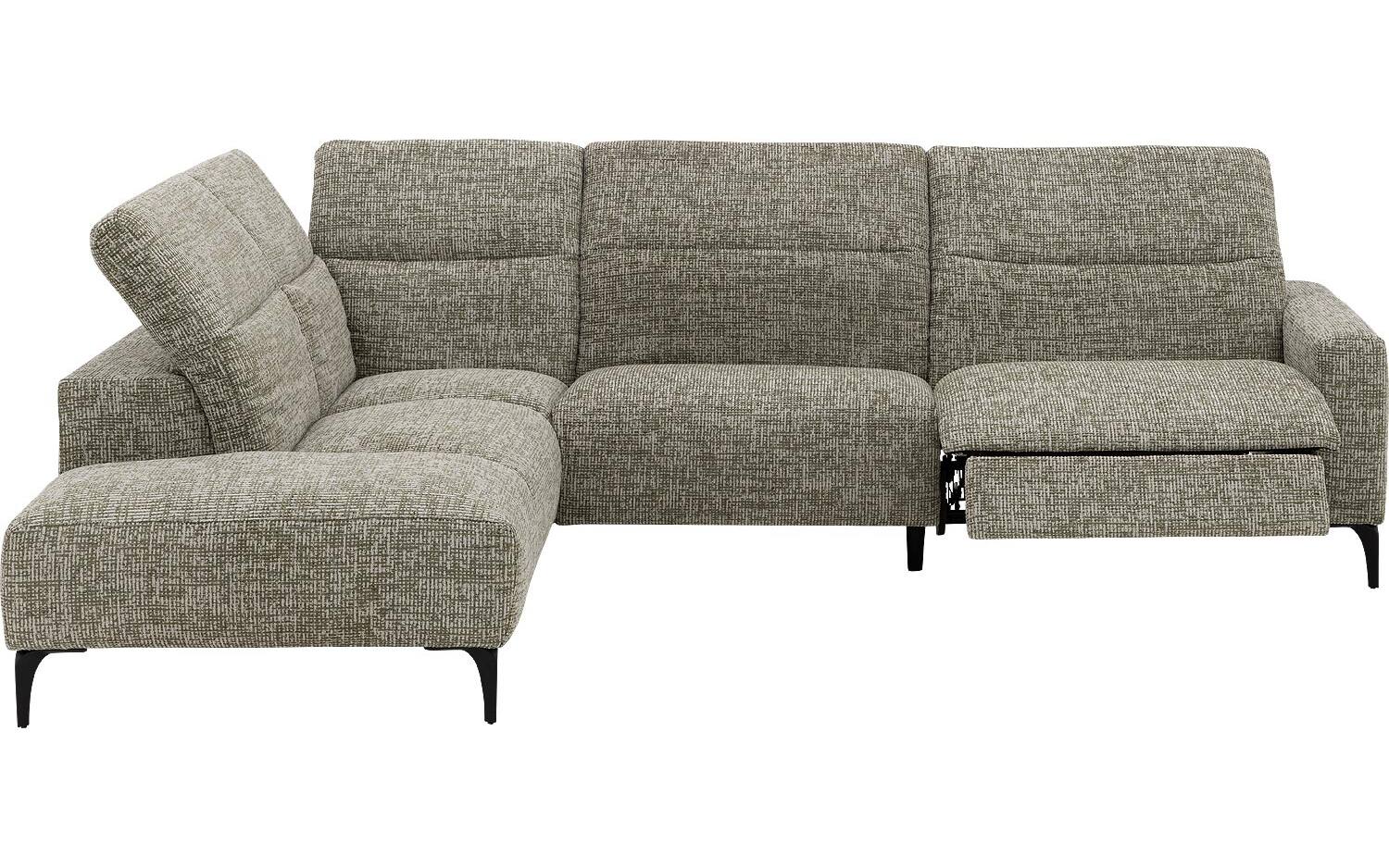 Goossens Relaxbank Apollo Met Verstelbare Hoofdsteunen groen, stof, stijlvol landelijk met ligelement links - 8718823324075