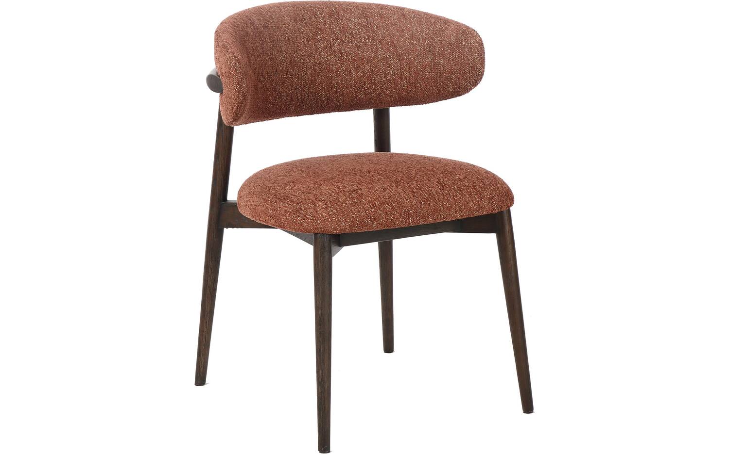 Goossens Stoel Diede met Massief Houten Frame bruin stof leuning, stijlvol landelijk - 8718823322279