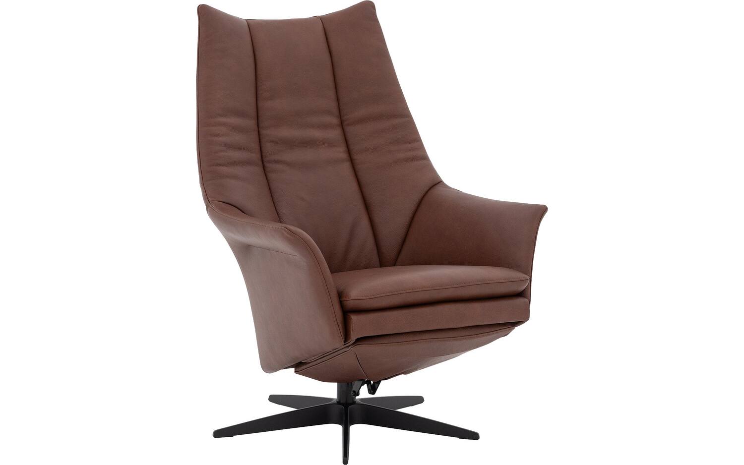 Goossens Excellent Relaxstoel Richard cognac, leer, modern design - 8718823344165