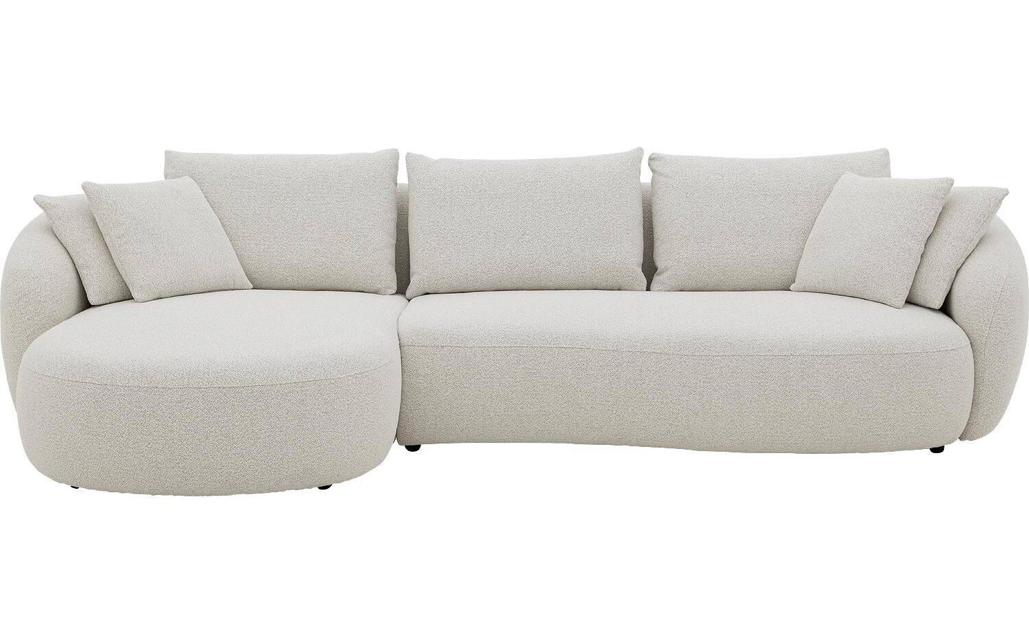 Goossens Hoekbank Ava beige, stof, 3-zits, met chaise longue links - 8718823341805