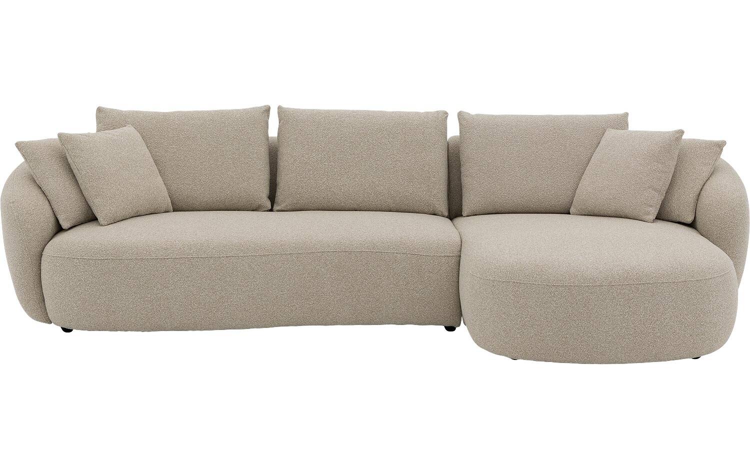 Goossens Hoekbank Ava beige, stof, 3-zits, met chaise longue rechts - 8718823341836