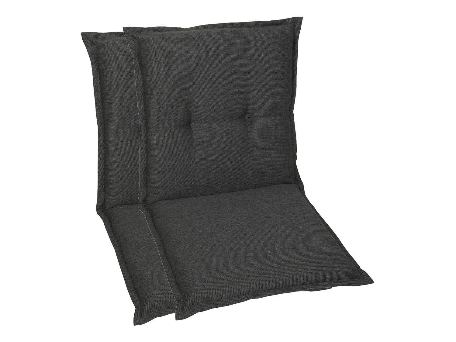 GO-DE Textil Tuinkussen (Stoelkussens voor stoelen met een lage rugleuning, Antraciet) - 4014082069172