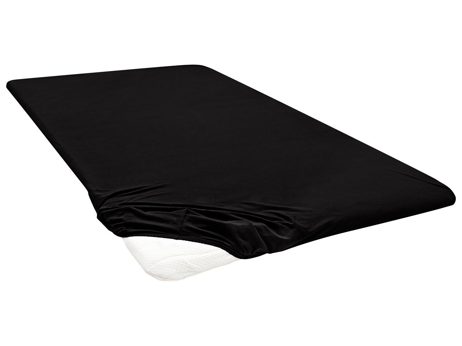 Biberna Jersey hoeslaken (Zwart, 180-200 x 200 cm) - 4053855232221