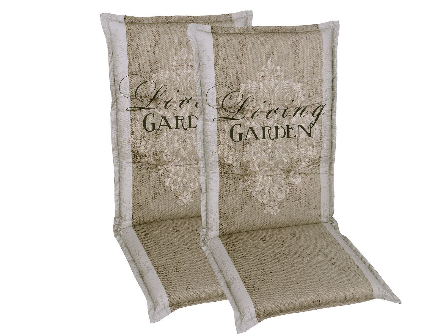 GO-DE Textil Tuinkussen (Stoelkussens voor stoelen met een normale rugleuning, Beige) - 4014082068502