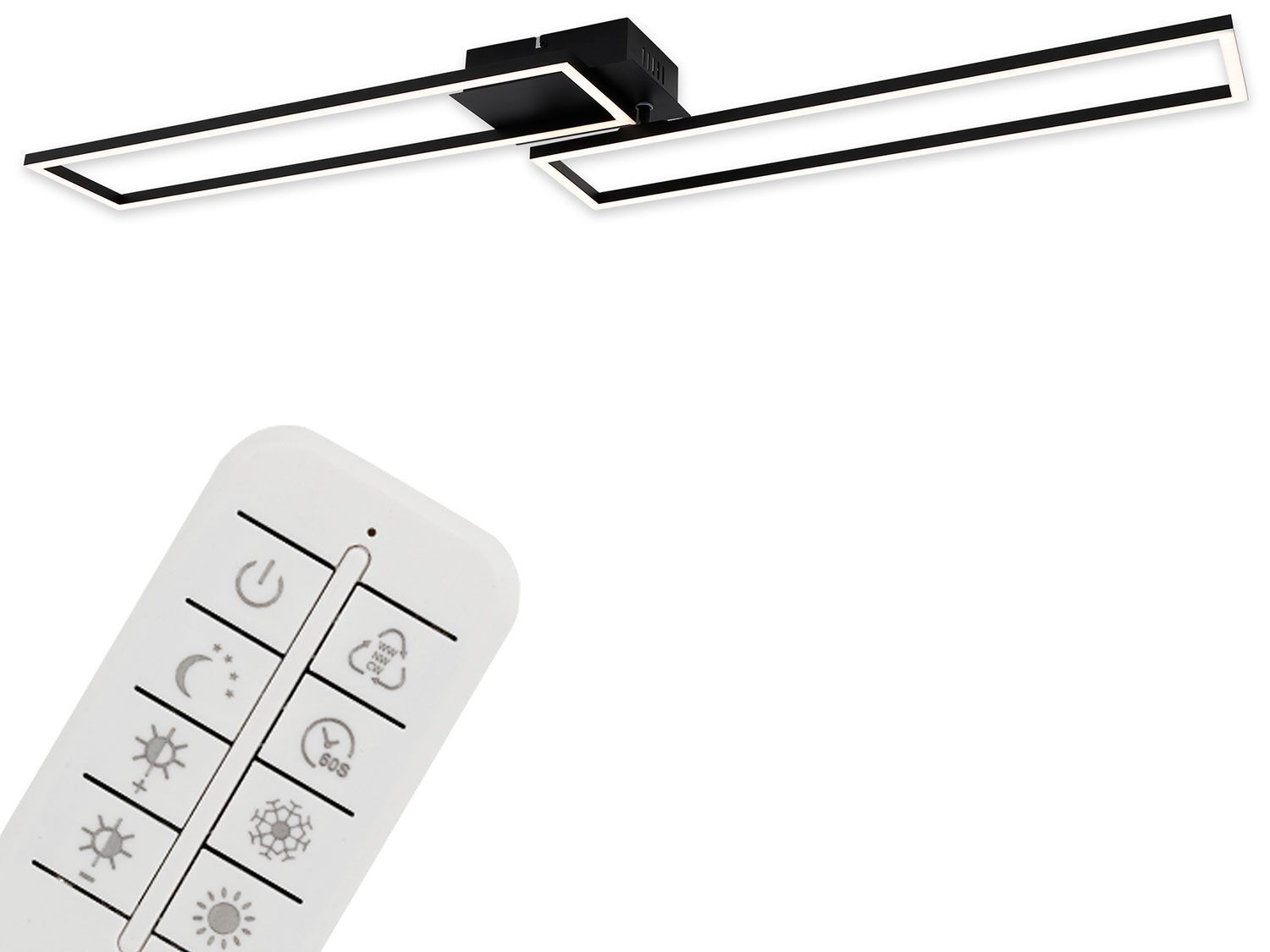 Briloner Plafondlamp (rechthoekig (zwart)) - 4002707378181