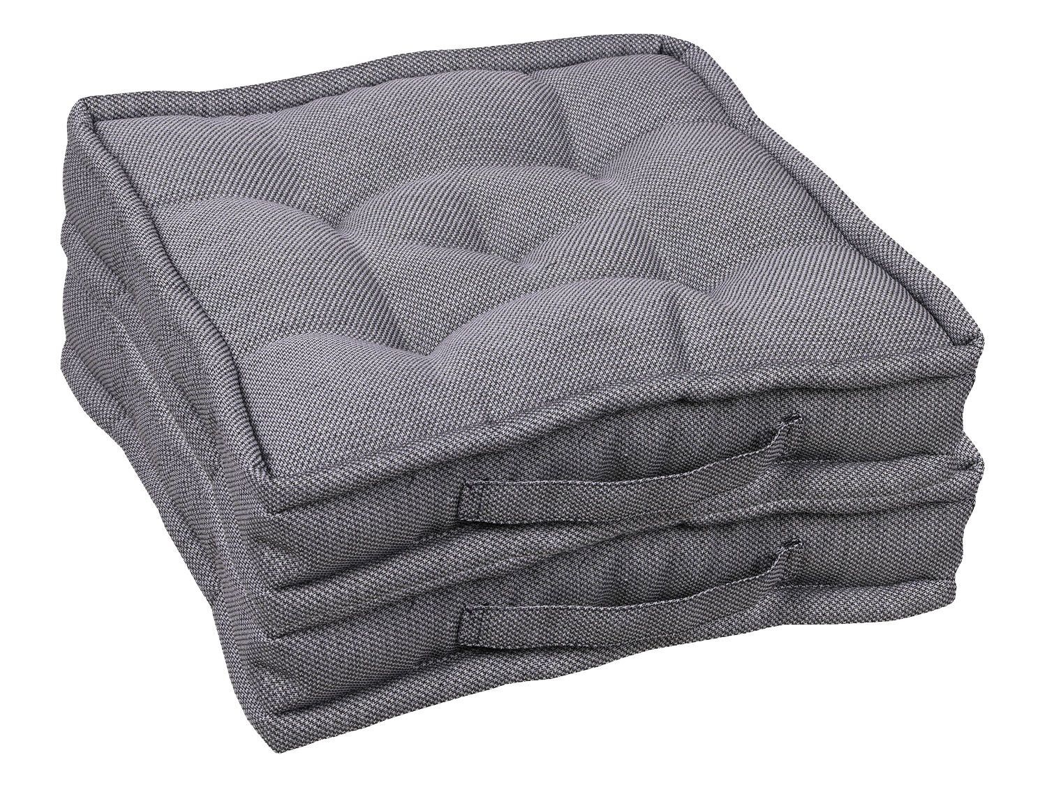 GO-DE Textil Tuinkussen (Set van 2 bokskussens, Grijs) - 4014082071427