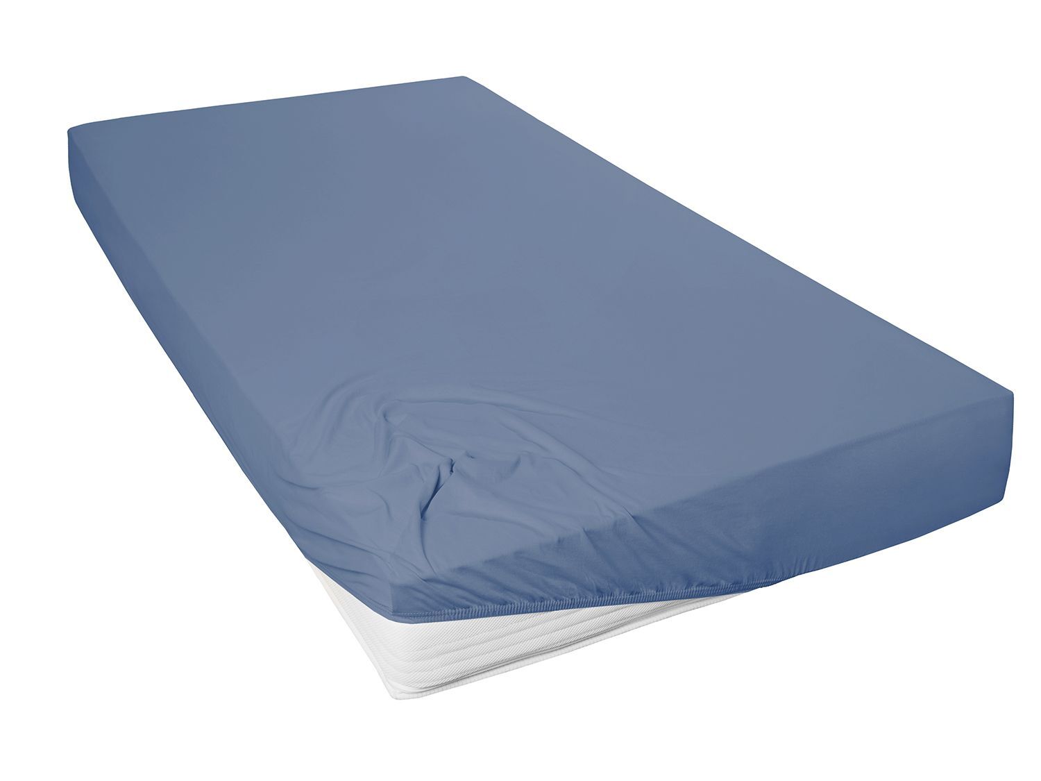 Primera Jersey hoeslaken (Blauw, 90-100 x 200 cm) - 4002895121262