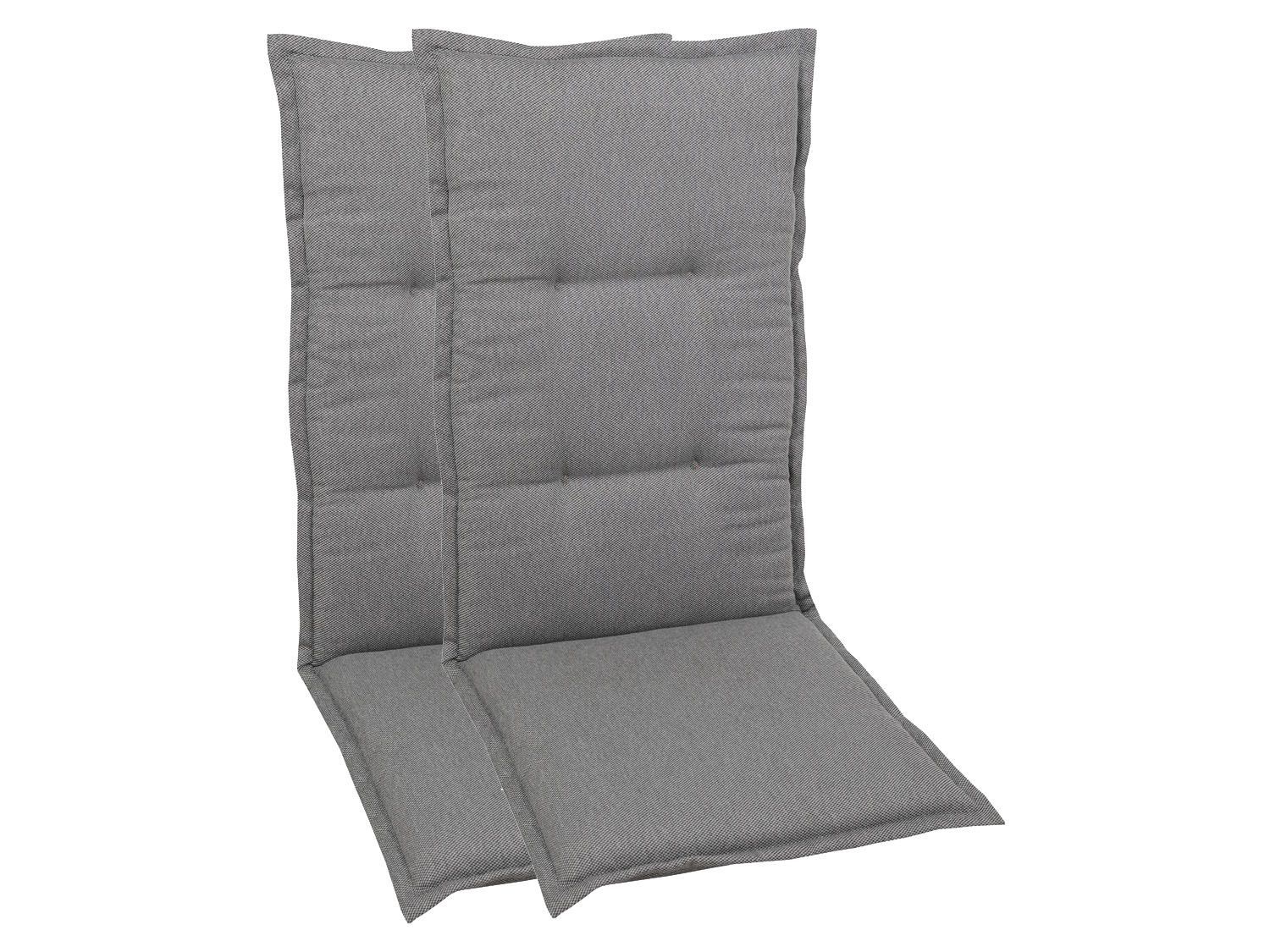 GO-DE Textil Tuinkussen (Stoelkussens voor stoelen met een lange rugleuning, Grijs) - 4014082069196