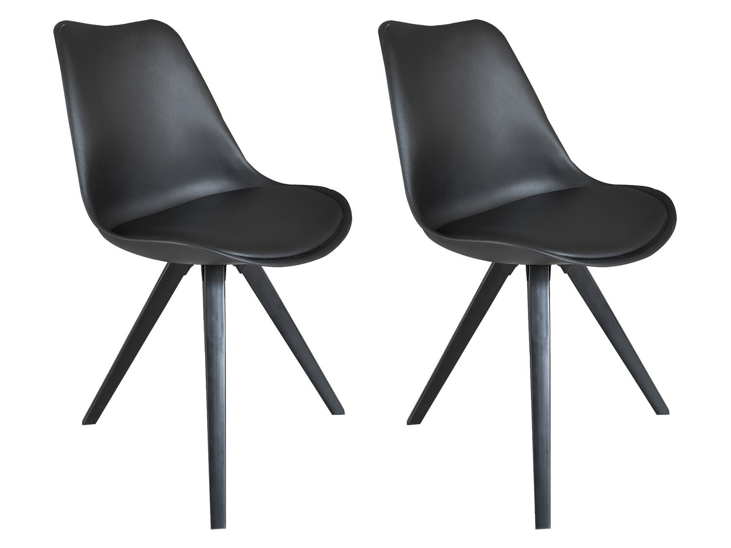 byLIVING 2 stoelen Kira (Zwart/zwart) - 4251942206685