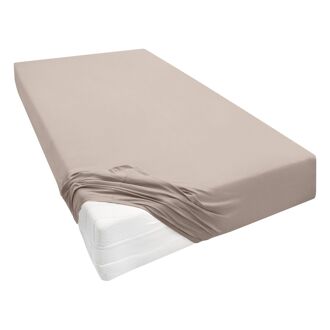 Biberna Jersey hoeslaken voor boxspringmatrassen (140-160 x 200-220 cm, Lichtbruin) - 4053855231781
