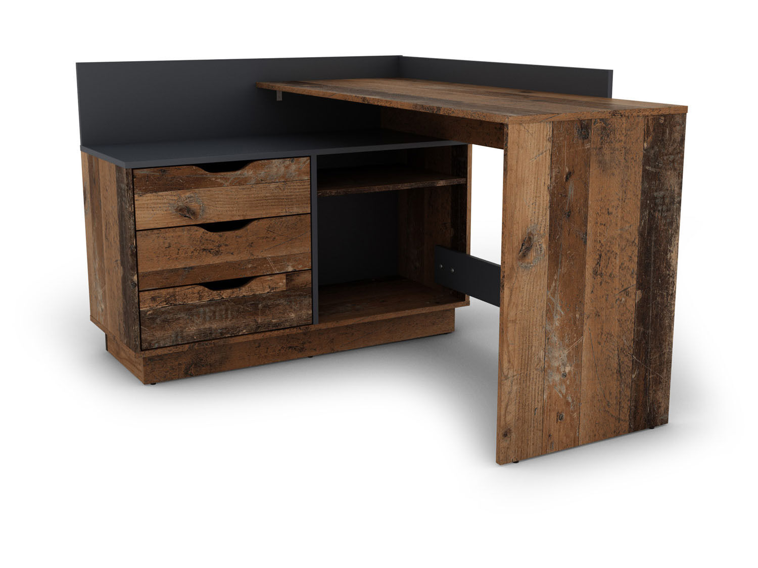 byLIVING Bureau Belfast (oud hout / antraciet) - 4251942212075