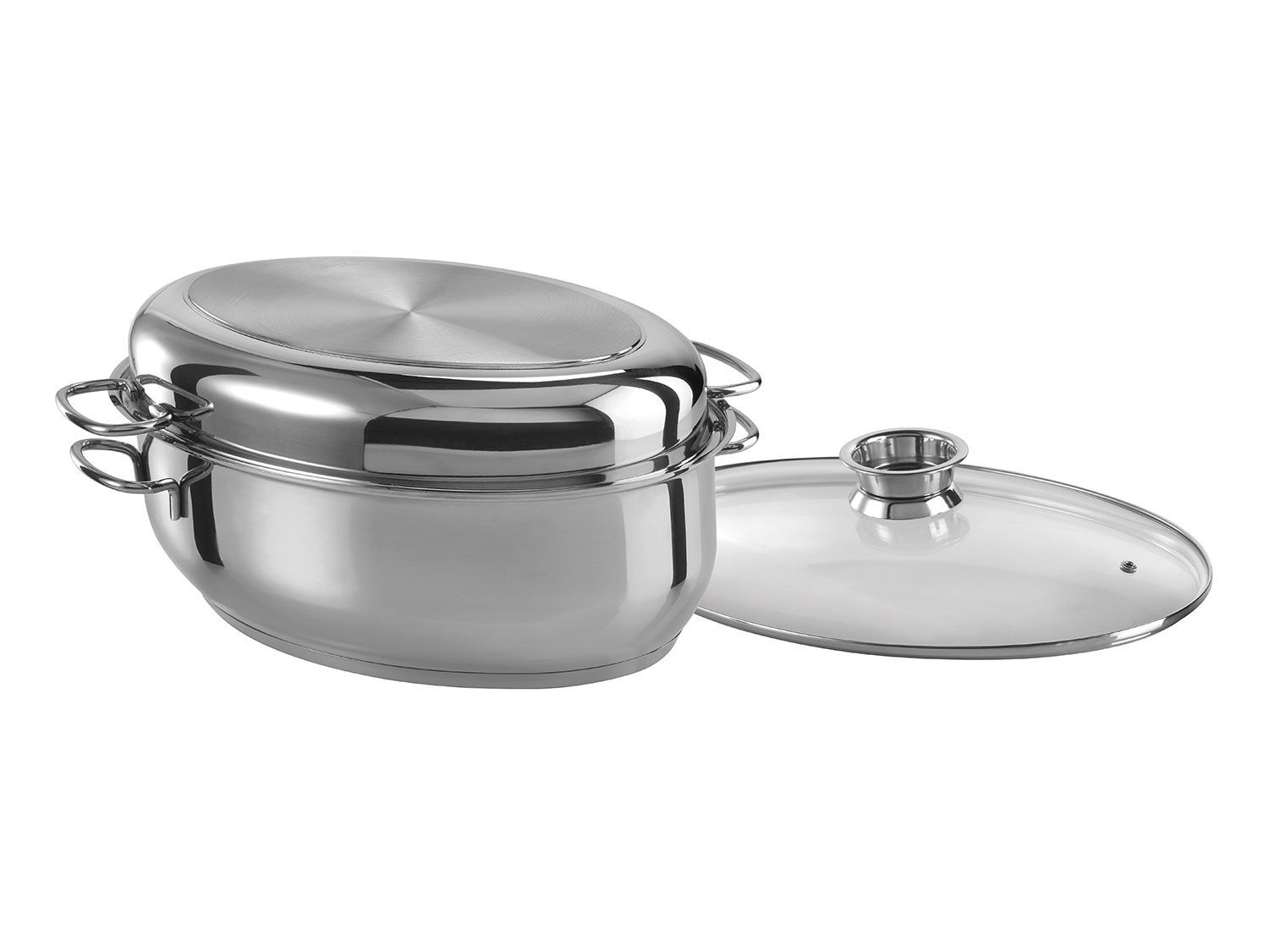 GSW RVS braadpan ovaal 38 cm, 3 in 1 - 4005643411318