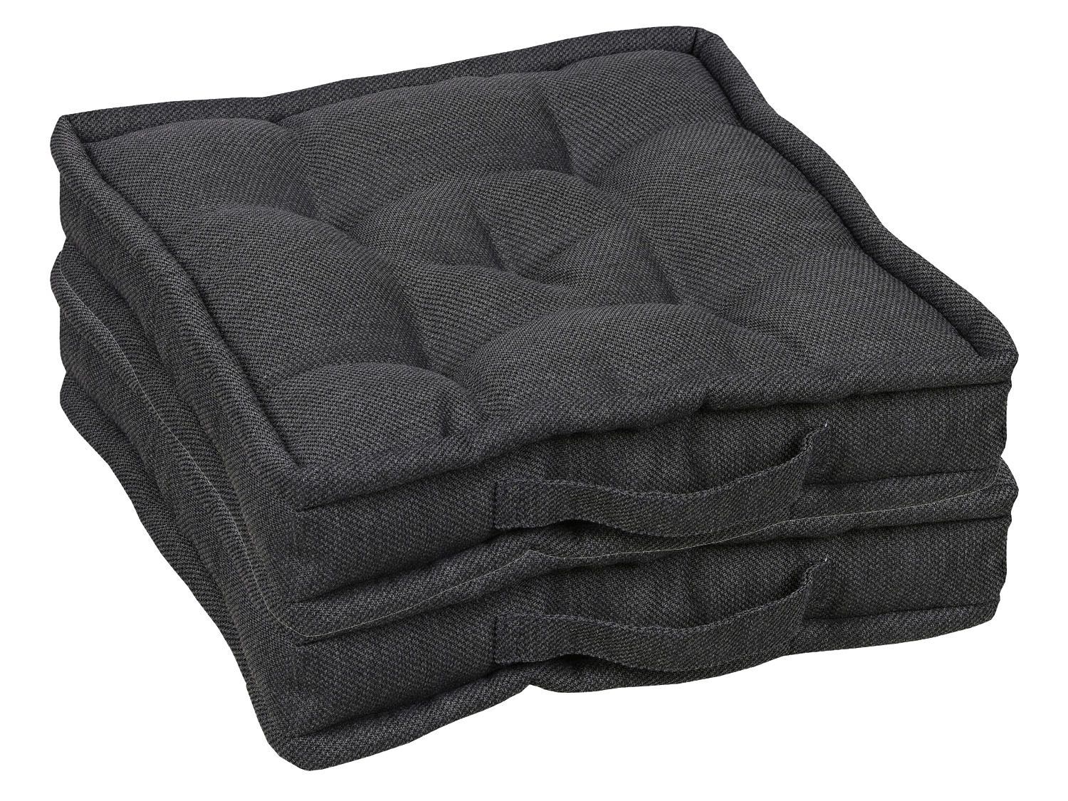 GO-DE Textil Tuinkussen (Set van 2 bokskussens, Antraciet) - 4014082071410