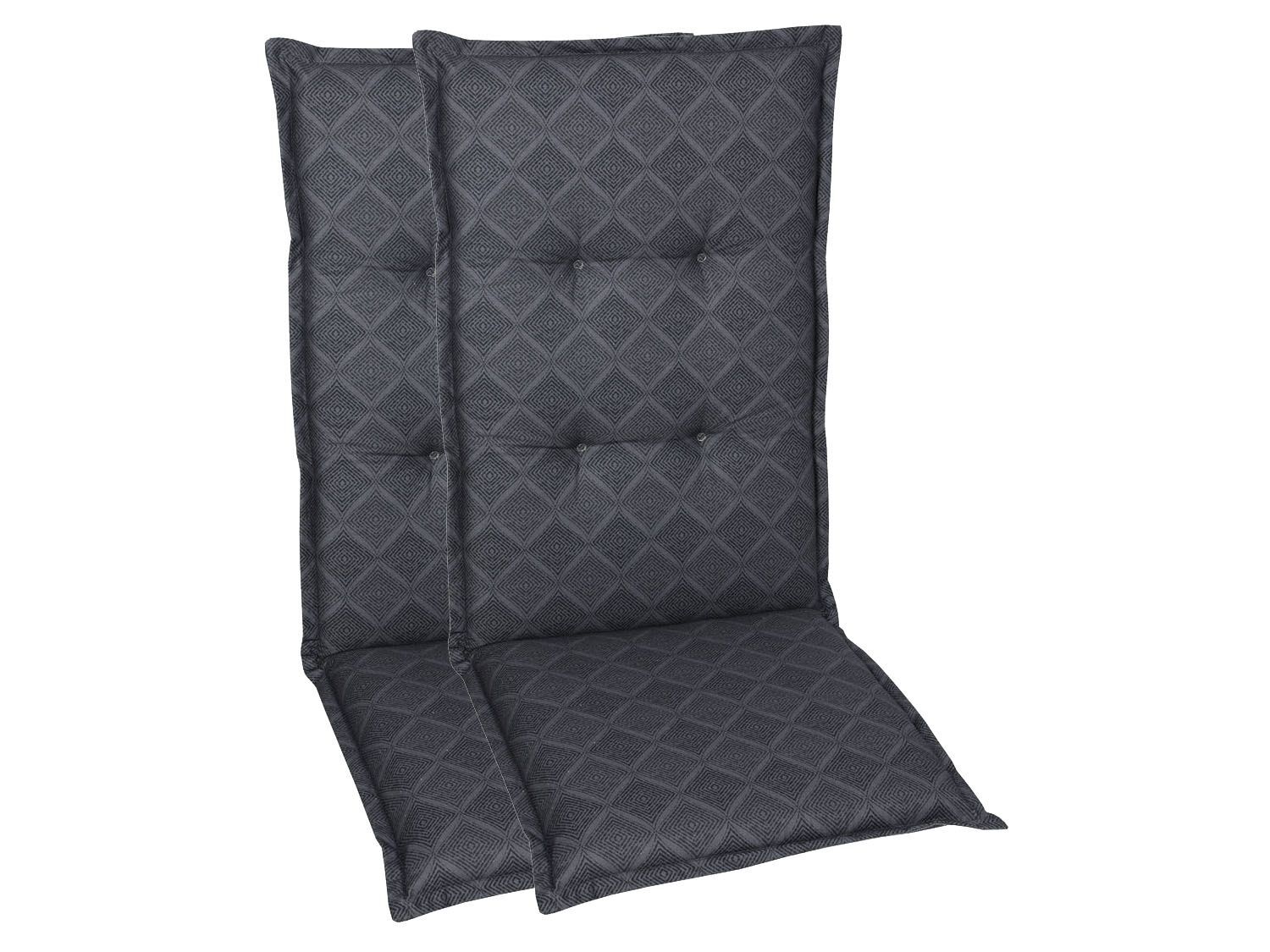 GO-DE Textil Tuinkussen (Stoelkussens voor stoelen met een lange rugleuning, Antraciet) - 4014082071168