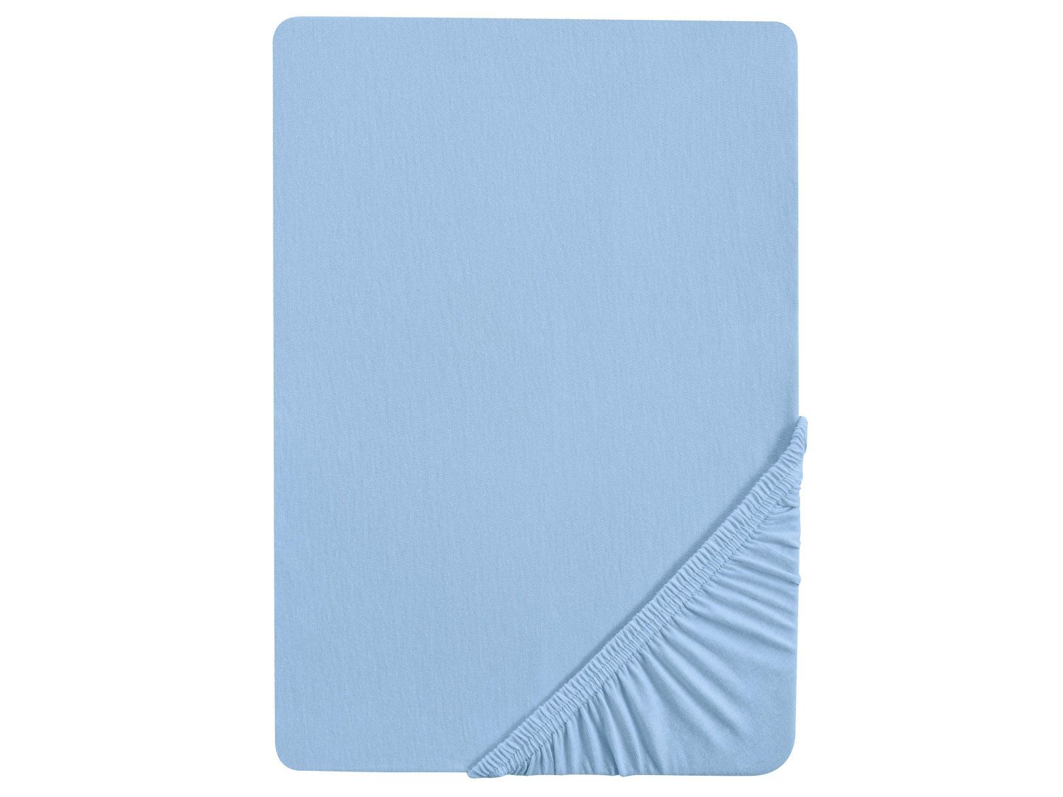 Biberna Jersey hoeslaken (Ijsblauw, 140-160 x 200 cm) - 4005774685183