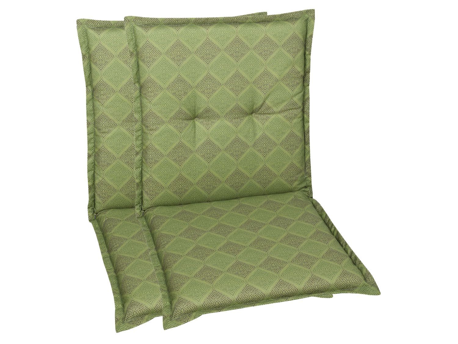 GO-DE Textil Tuinkussen (Stoelkussens voor stoelen met een lage rugleuning, Groen) - 4014082071243